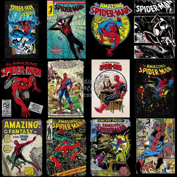 45 Movie Comics Hero Spider Designs Bundle PNG