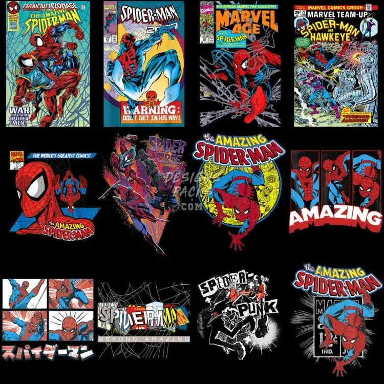 45 Movie Comics Hero Spider Designs Bundle PNG