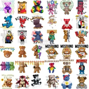 60 Teddy Bear Brands Streetwear Designs Bundle PNG