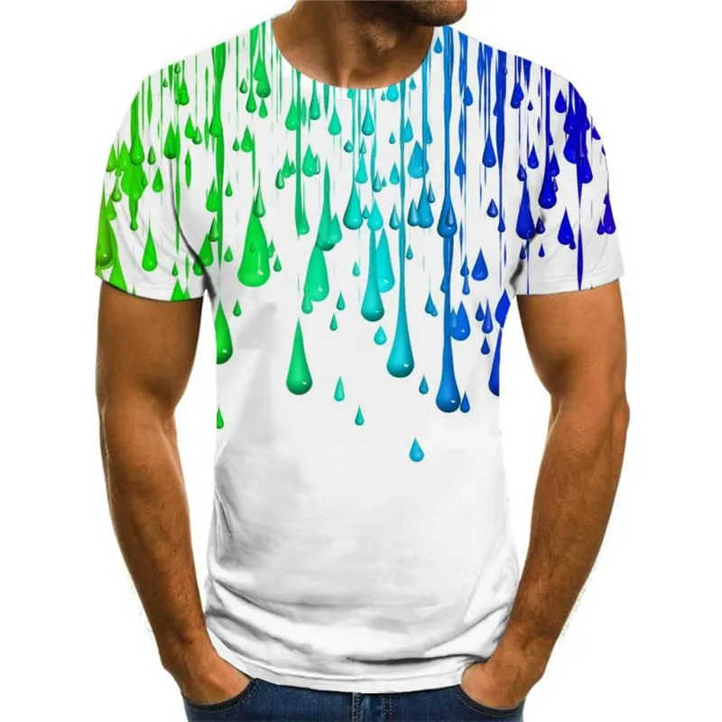 abstract tshirt  Cool personality  fun geometric colorful art men's Casual art costume