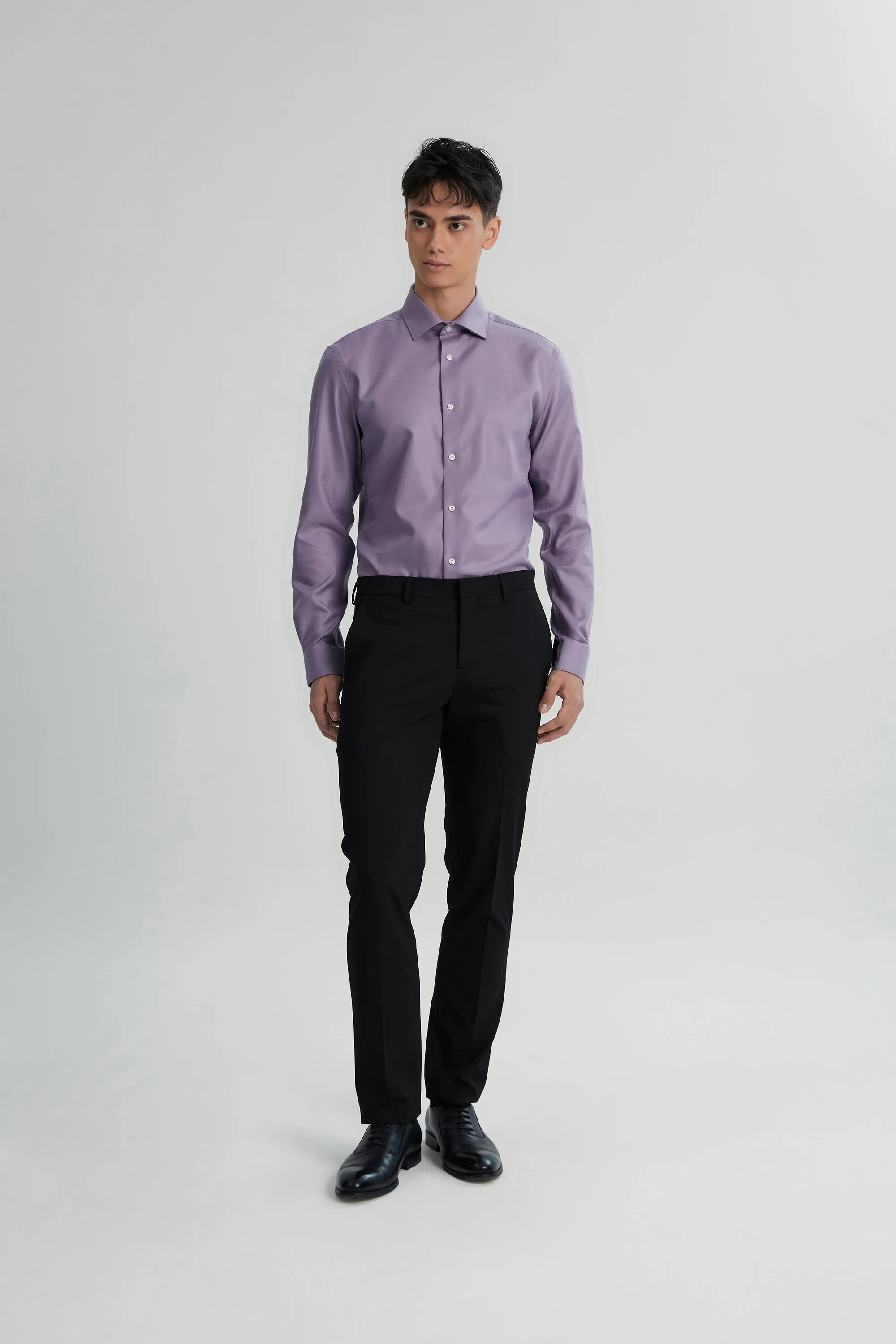 Alexander & Sons, Purple Twill, Long Sleeve Shirt