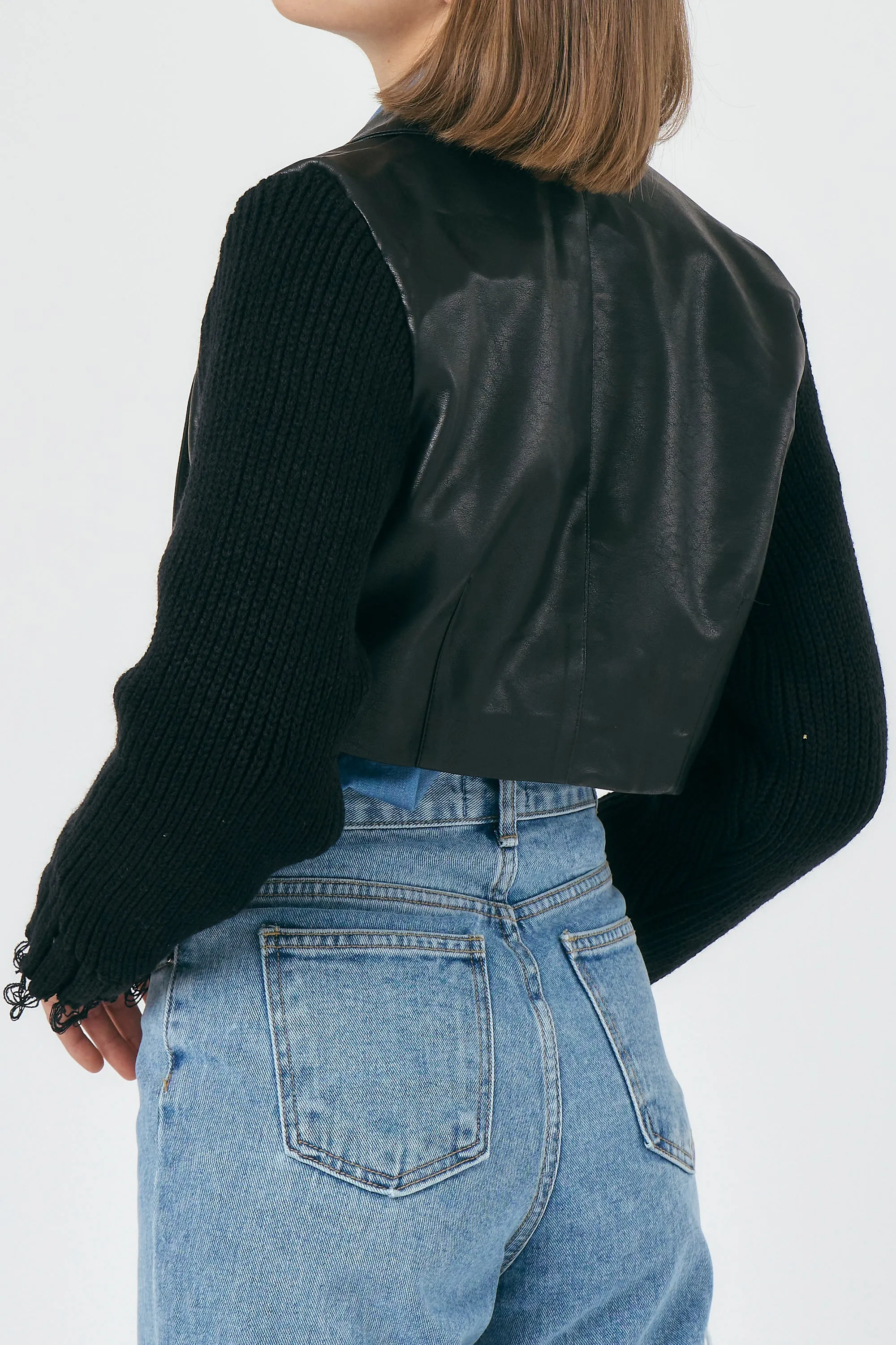 Ameli Pleather Cropped Jacket