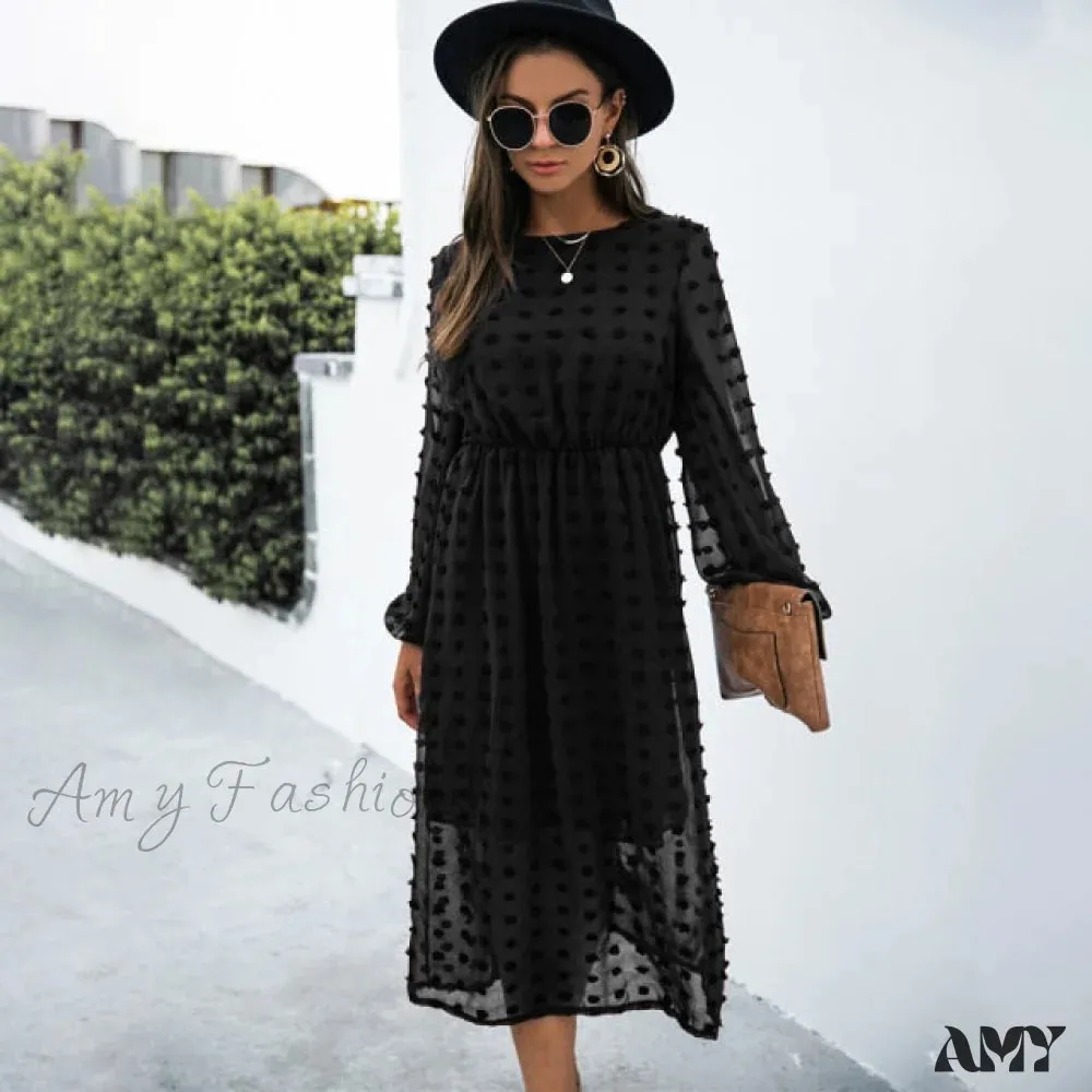 Amy Fashion - Elegant Casual Chiffon Party Vintage Midi Dresses