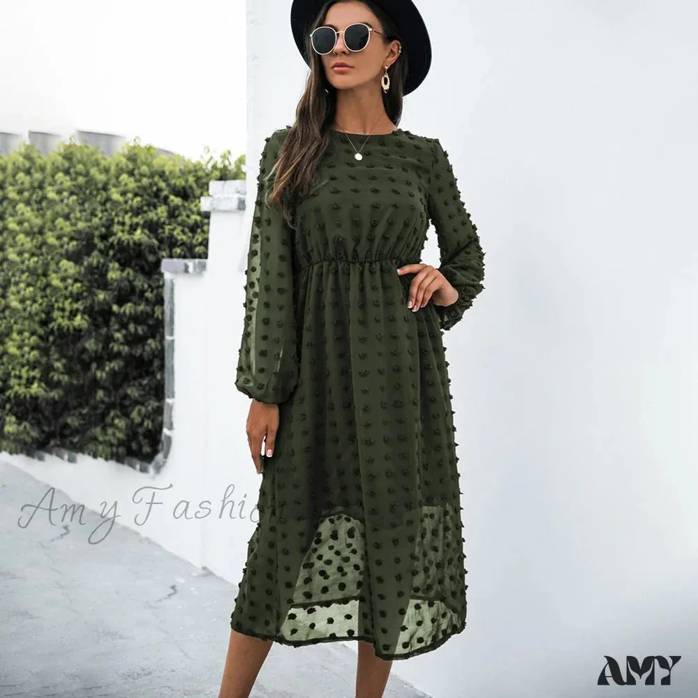 Amy Fashion - Elegant Casual Chiffon Party Vintage Midi Dresses