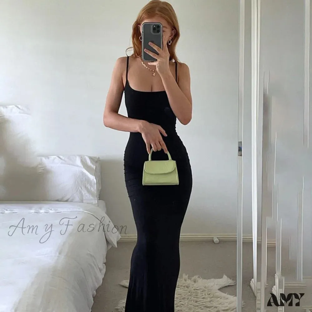 Amy Fashion - Party Club Ladies Bodycon Peach Hip Elegant Long Dresses