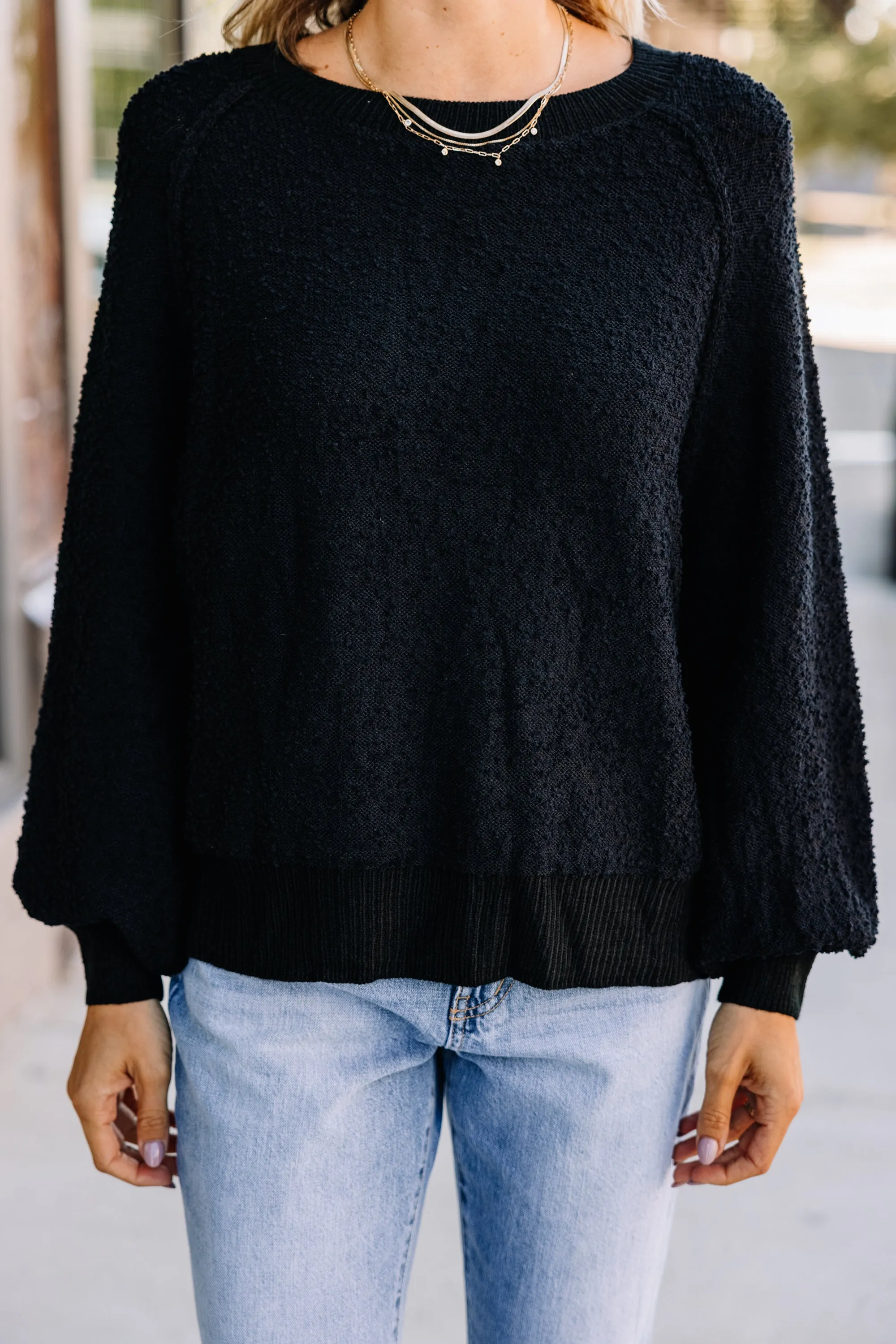 Better Than Basic Black Textured Sweater