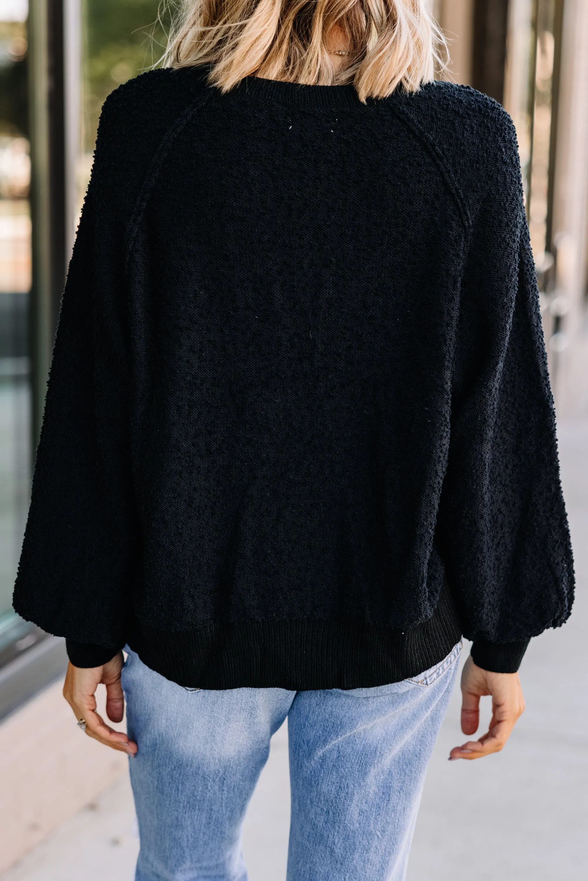 Better Than Basic Black Textured Sweater