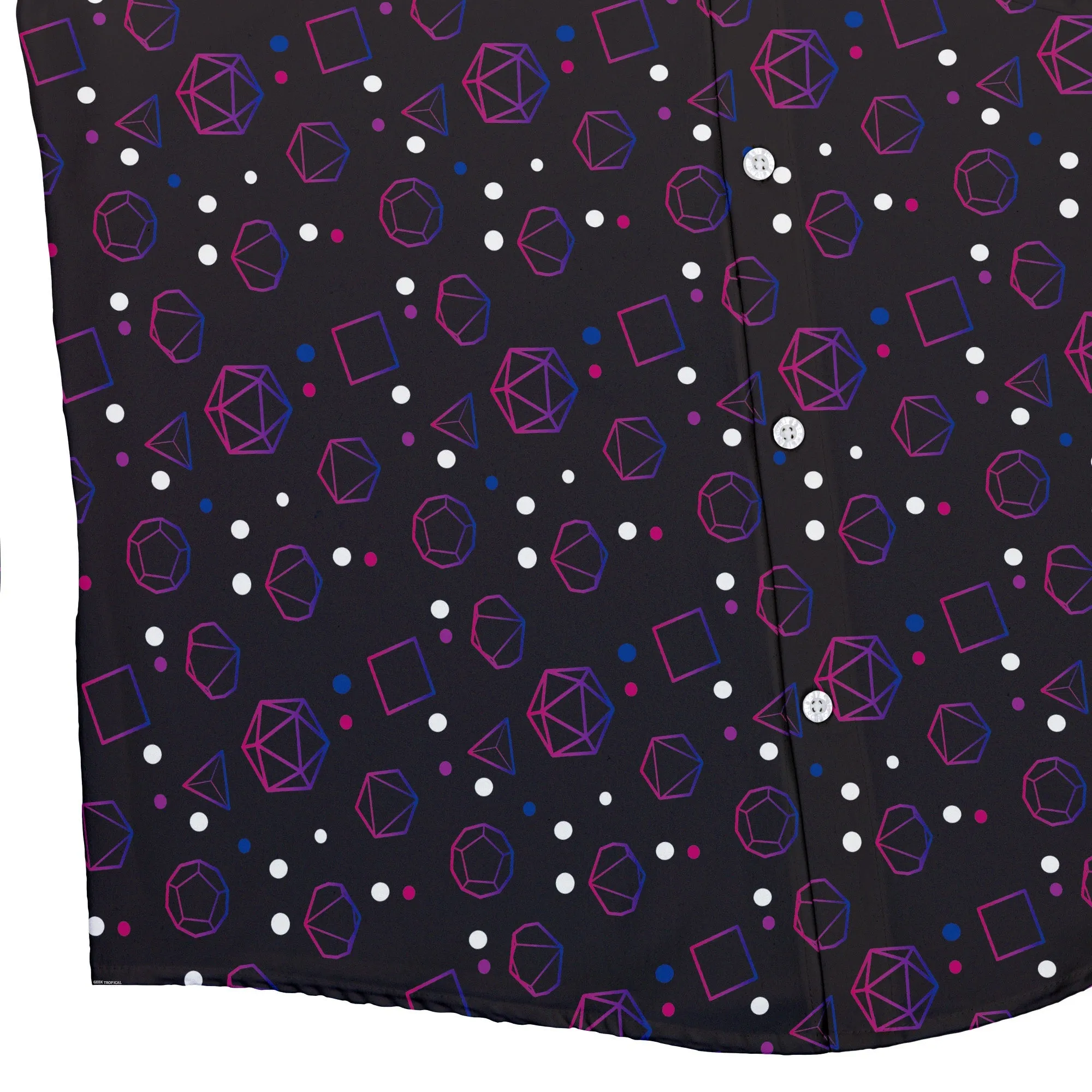 Bisexual Pride Flag DND Dice Button Up Shirt