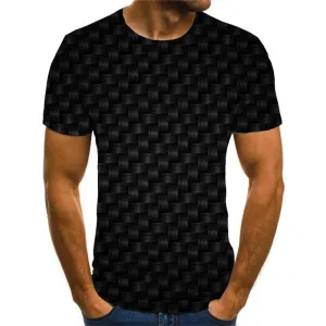 black weave t shirts top tee special texture art costume men Casual different