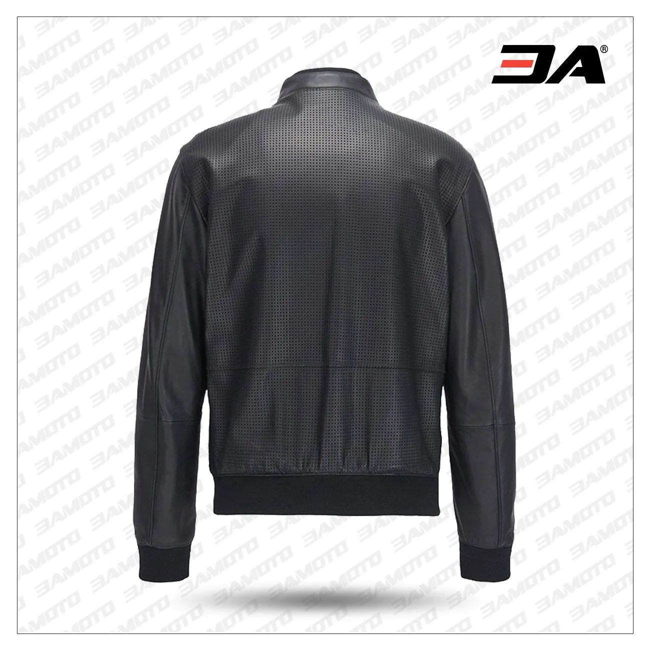 Bomber Jacket in Perforated Leather