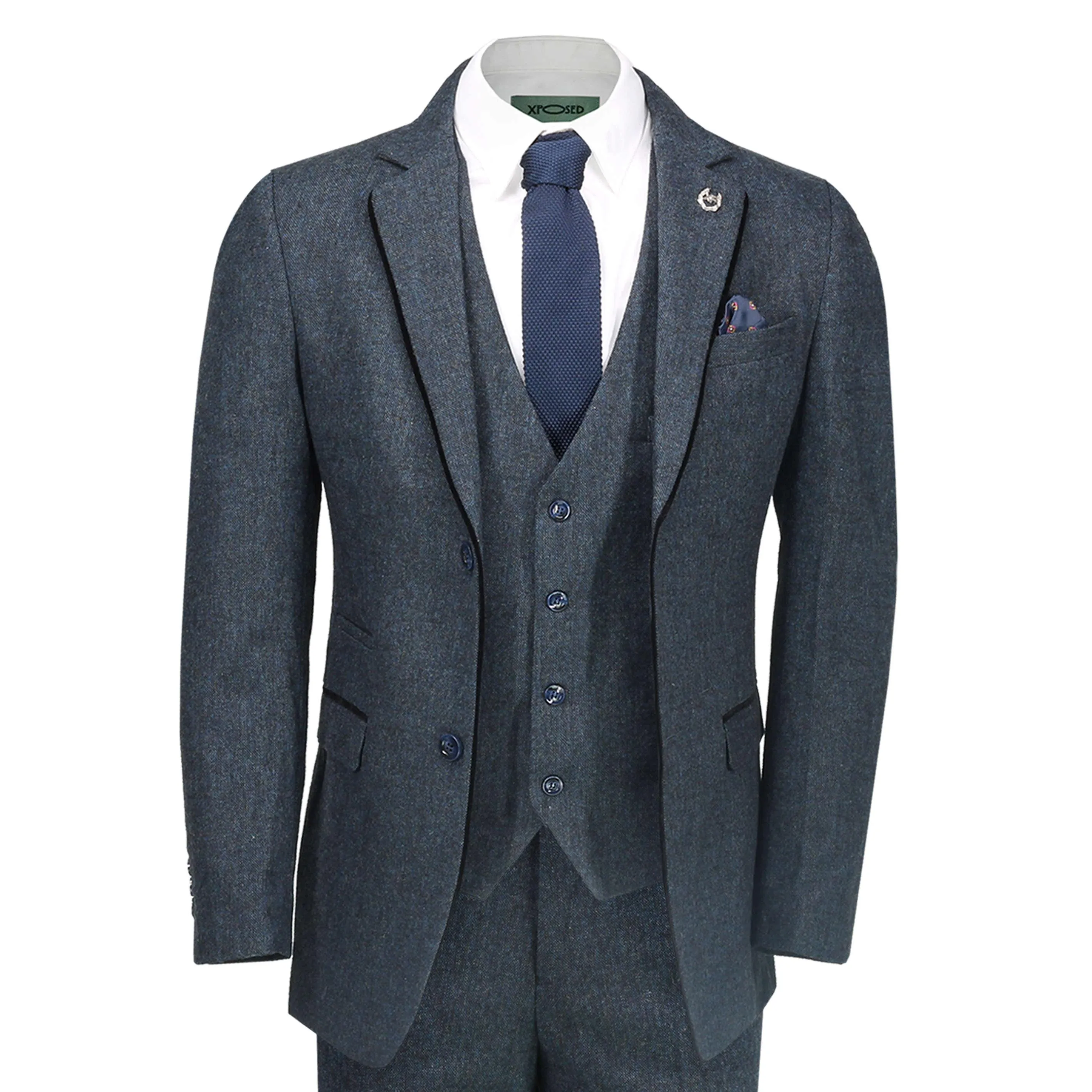 Classic Navy Tweed Suit