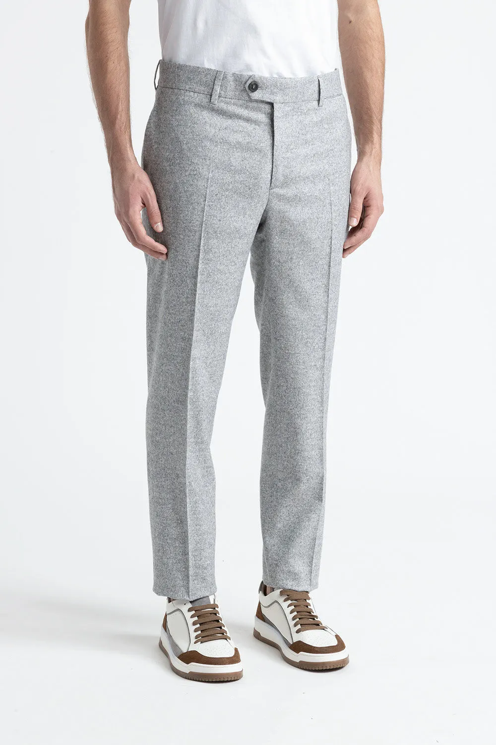 Classic pants in wool, silk and cashmere tweed