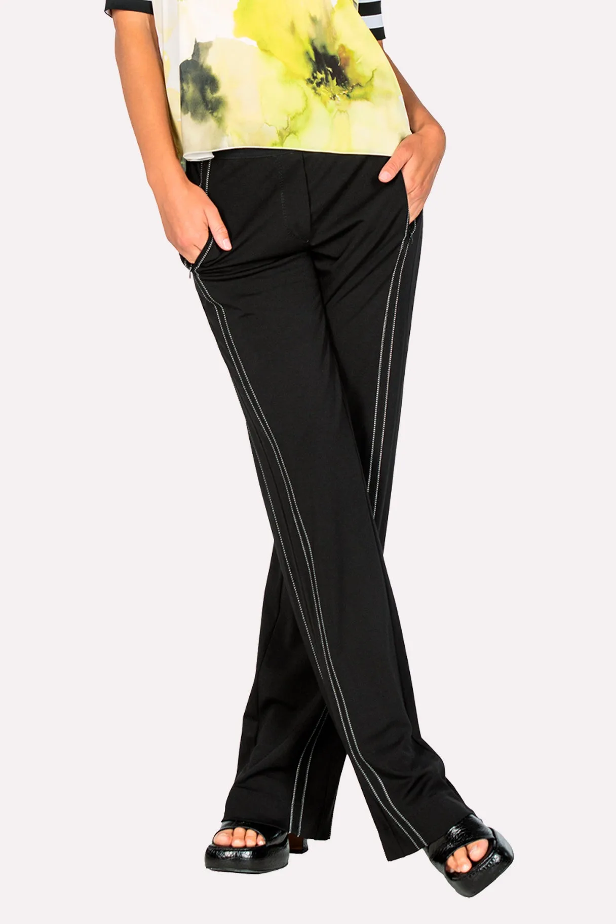 Classic Stripe Trousers - Black