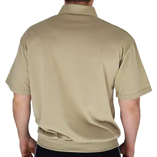 Classics by Palmland Two Pocket Knit Short Sleeve Banded Bottom Shirt  6010-656 Taupe