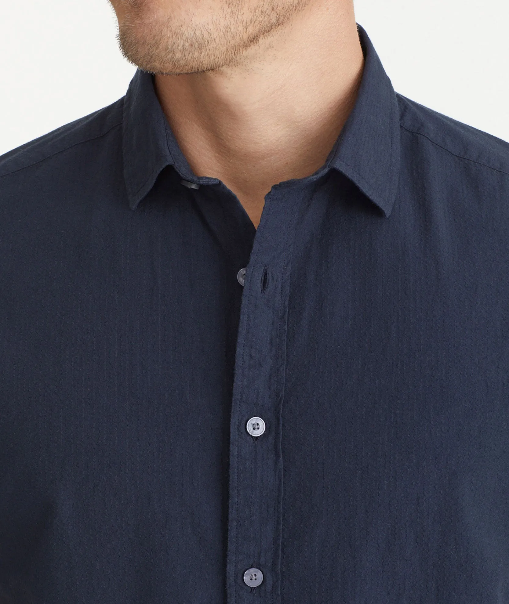 Cotton Seersucker Short-Sleeve Pavao Shirt - FINAL SALE