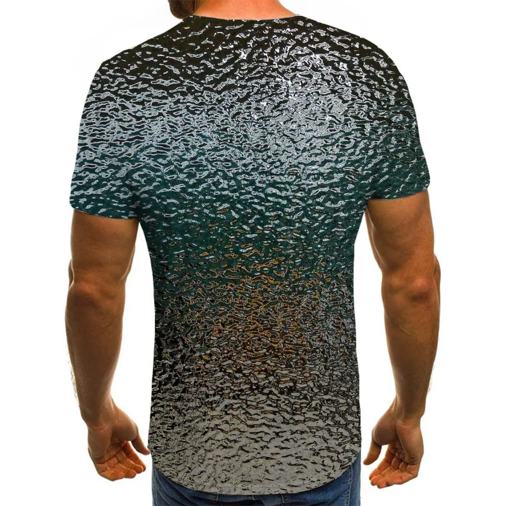 Dark green water ripples shirt Funny 3D t shirt special texture Cool art costume different men