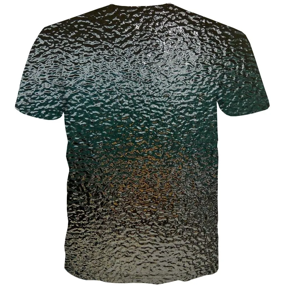 Dark green water ripples shirt Funny 3D t shirt special texture Cool art costume different men