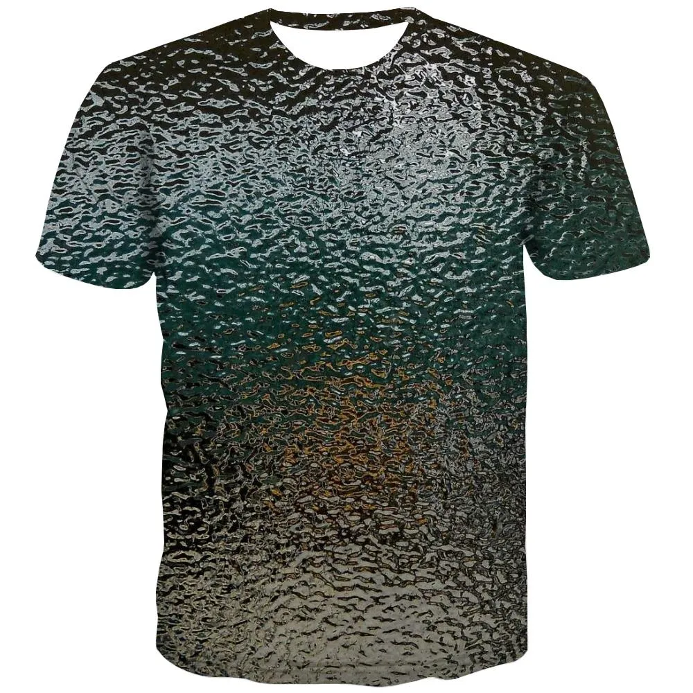 Dark green water ripples shirt Funny 3D t shirt special texture Cool art costume different men