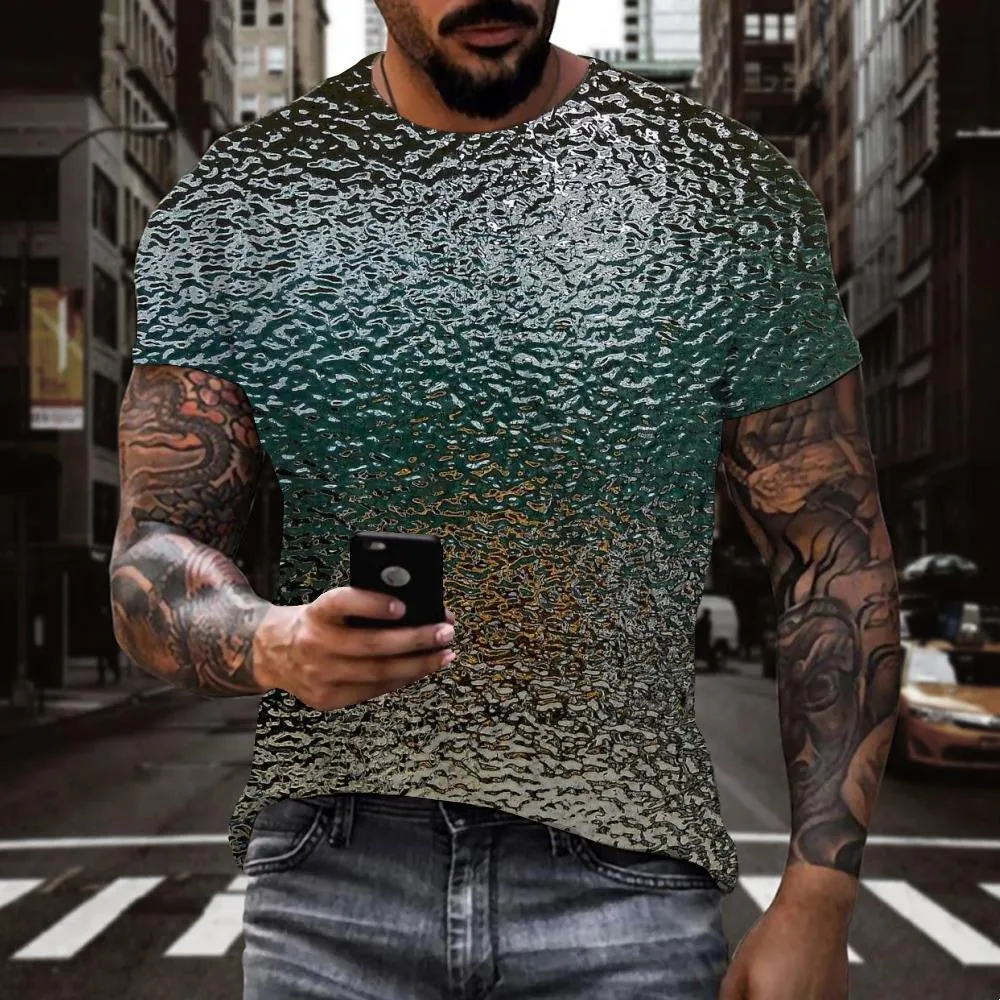 Dark green water ripples shirt Funny 3D t shirt special texture Cool art costume different men