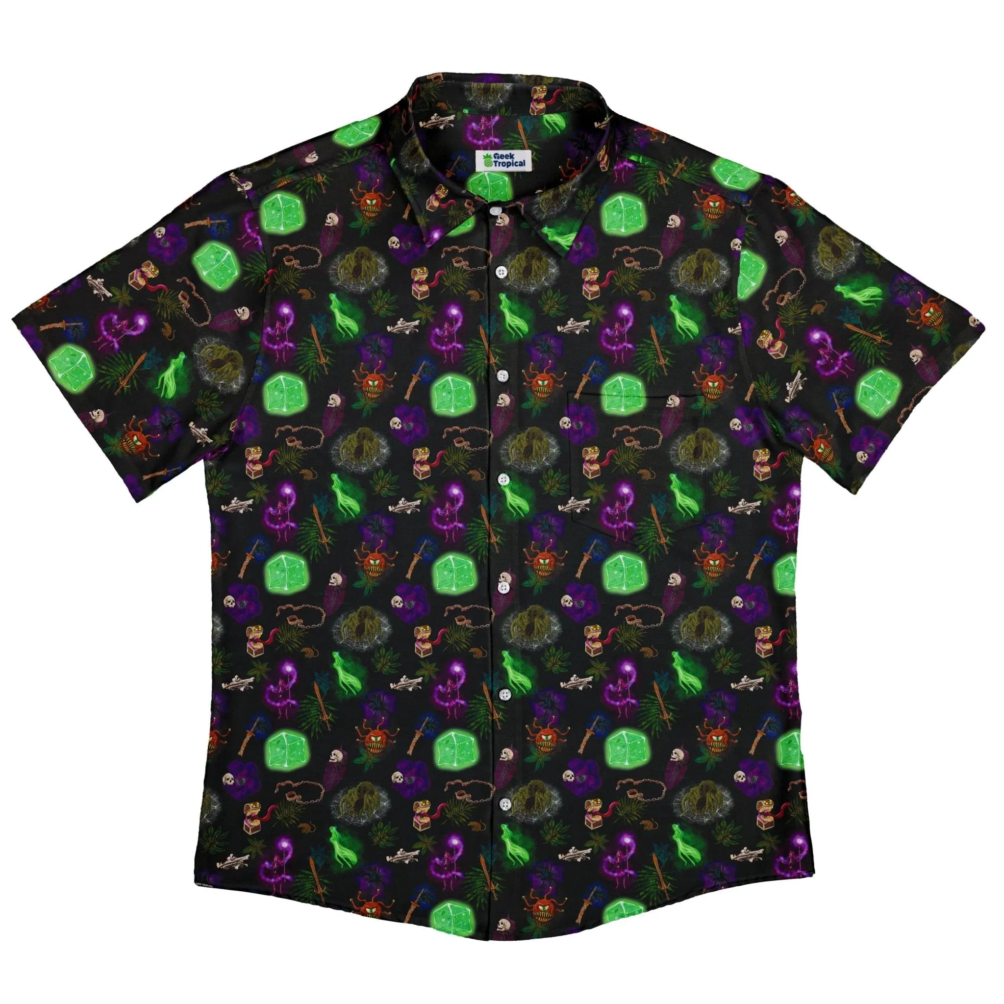 Dnd Dungeon Monsters Button Up Shirt