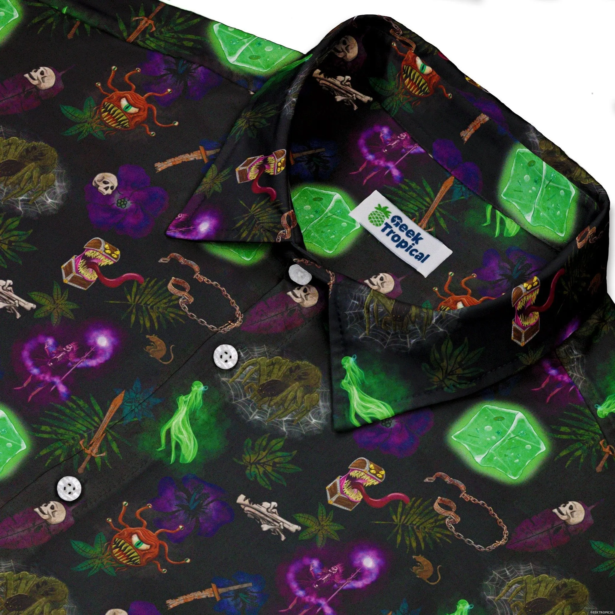 Dnd Dungeon Monsters Button Up Shirt