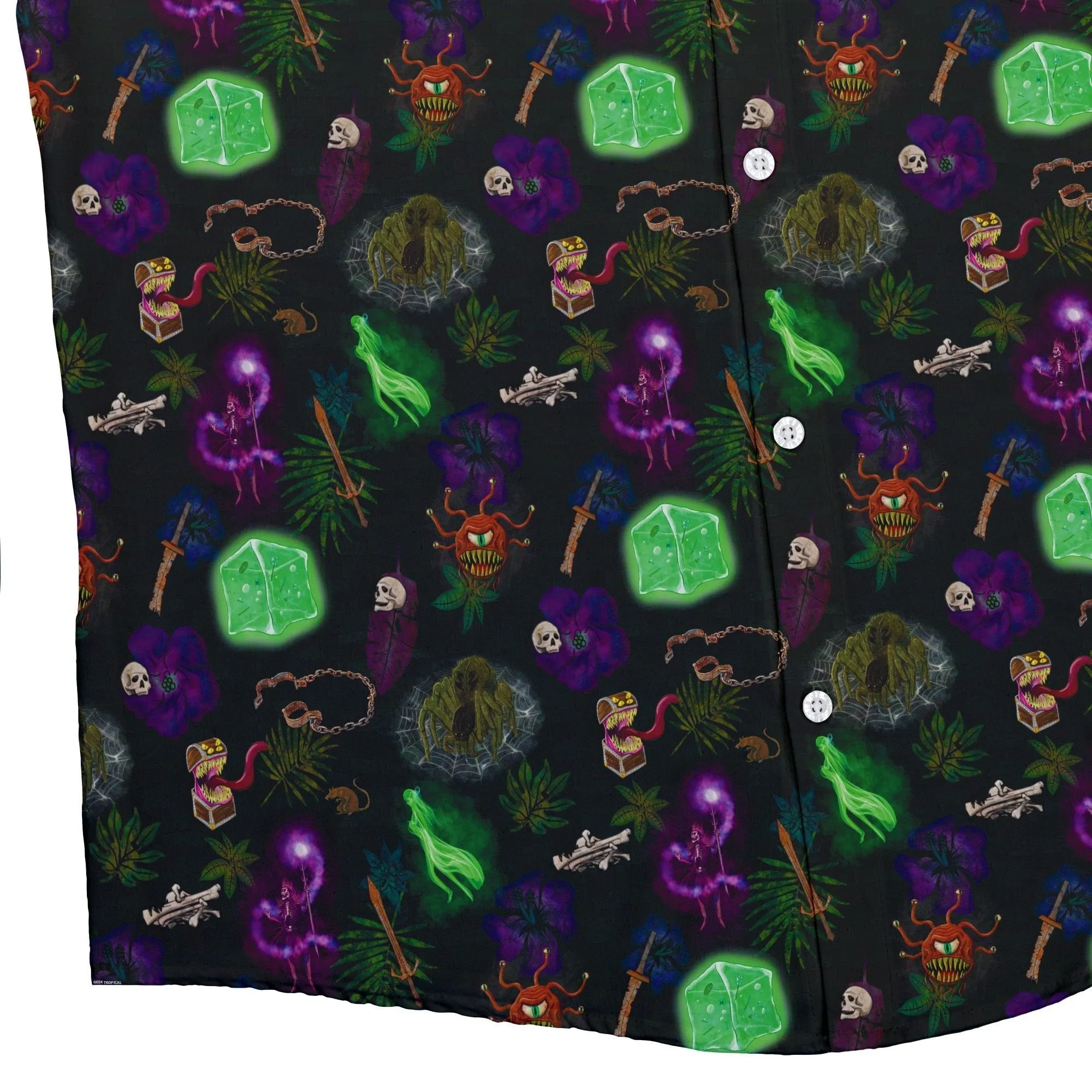 Dnd Dungeon Monsters Button Up Shirt