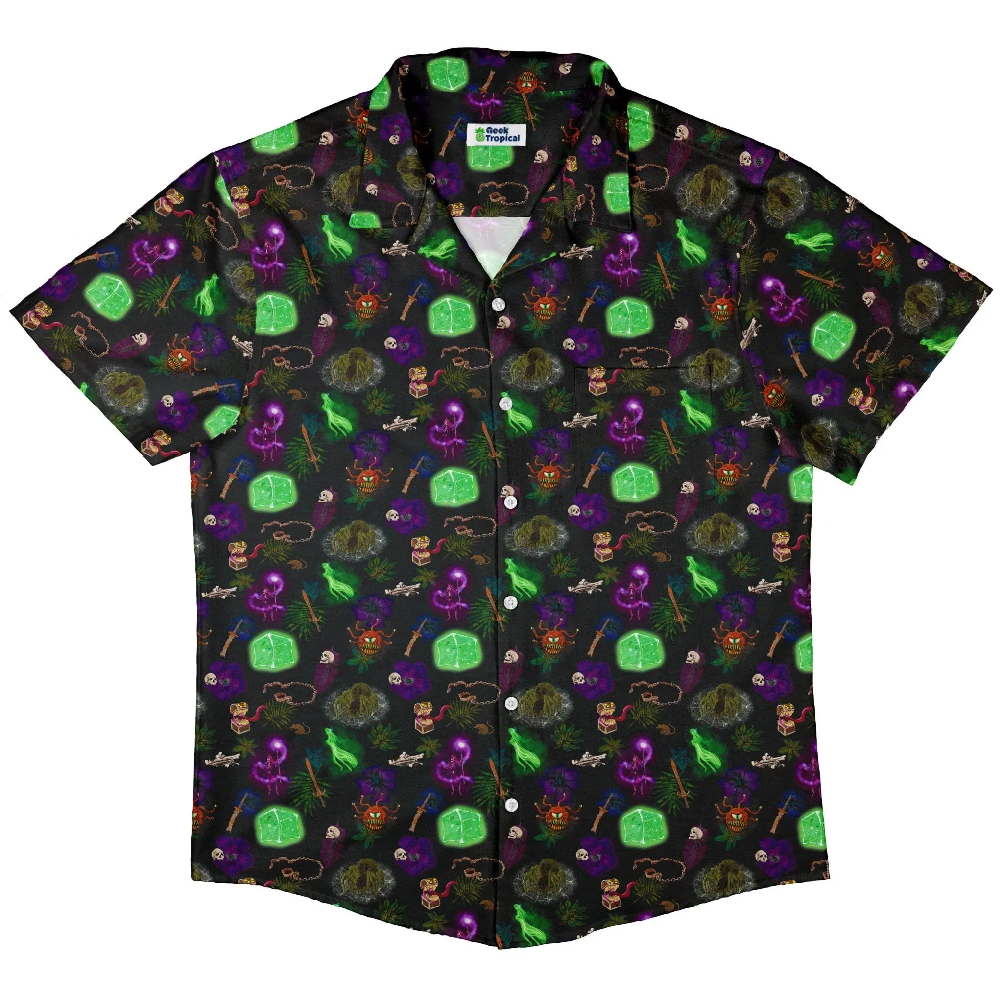 Dnd Dungeon Monsters Button Up Shirt