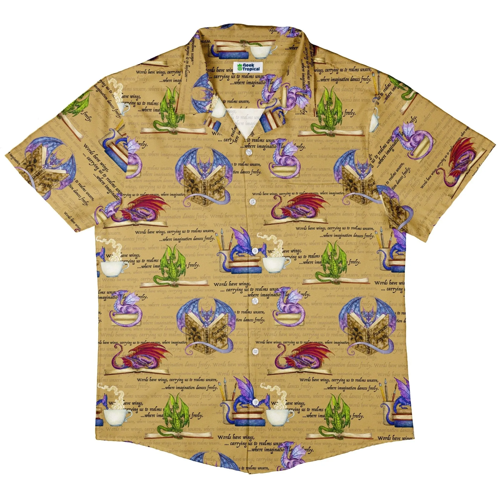 Dragon Bookworm Button Up Shirt