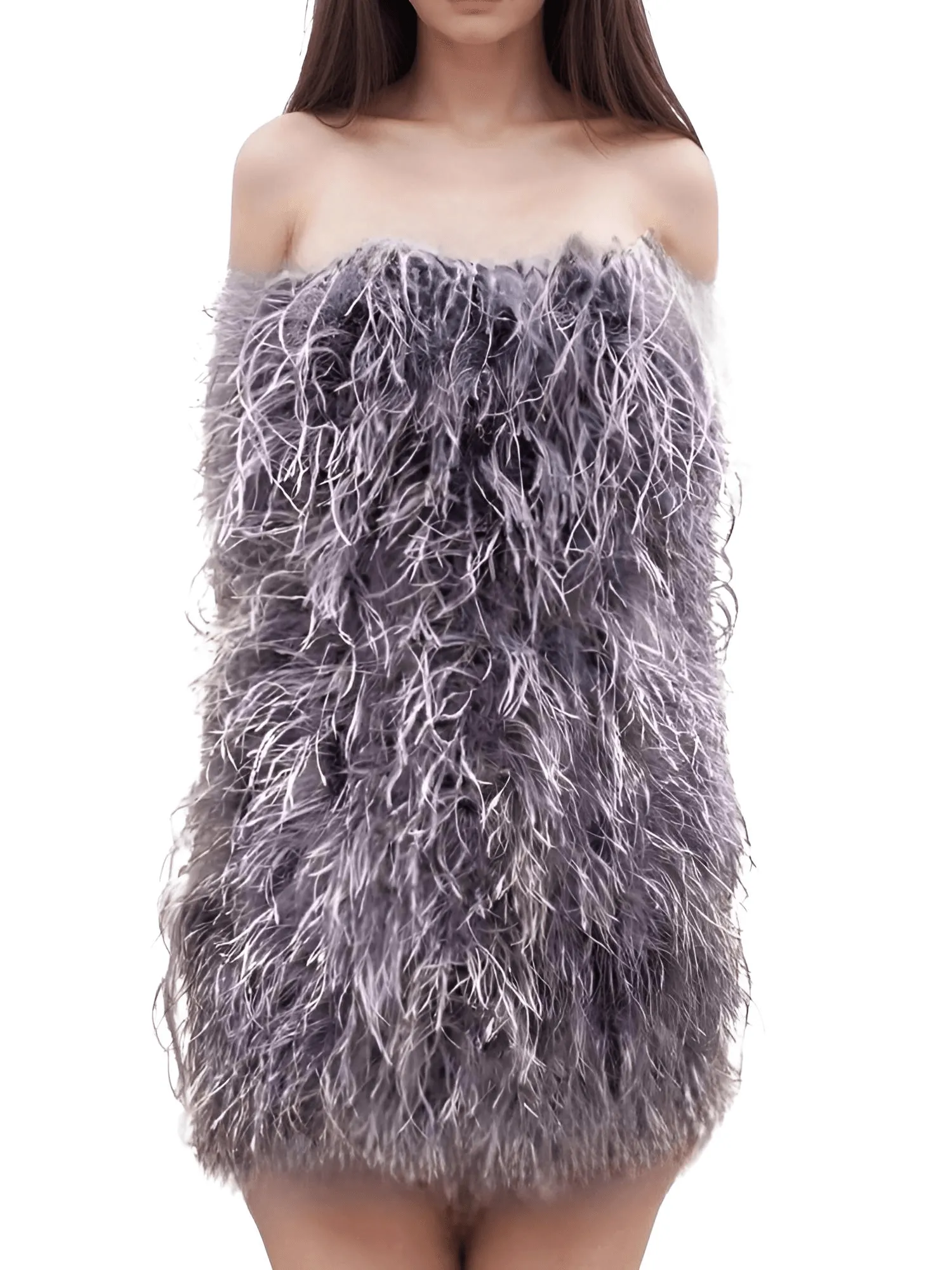 Elegant 100% Ostrich Feather Mini Dresses - In 11 Colors!