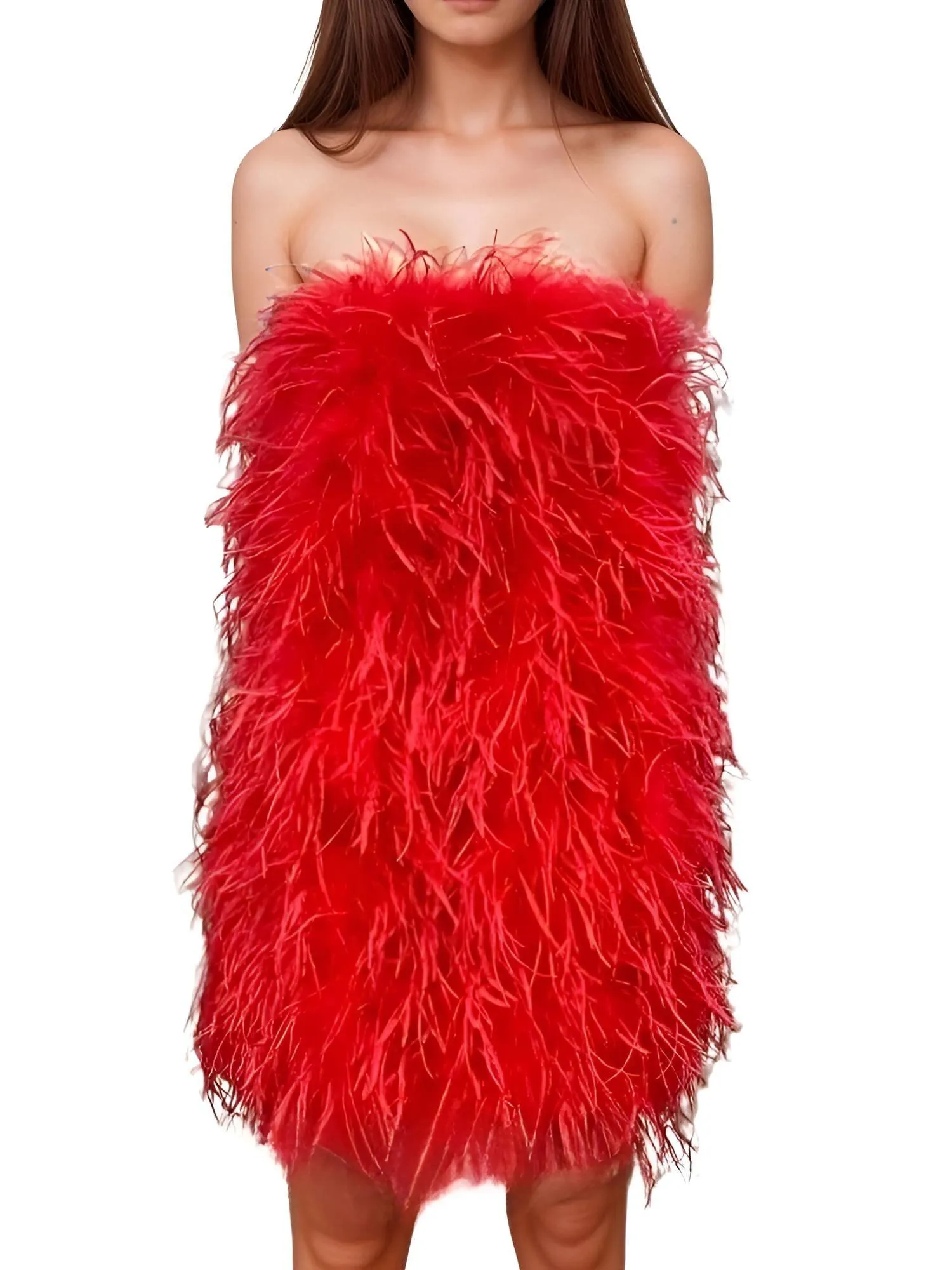 Elegant 100% Ostrich Feather Mini Dresses - In 11 Colors!