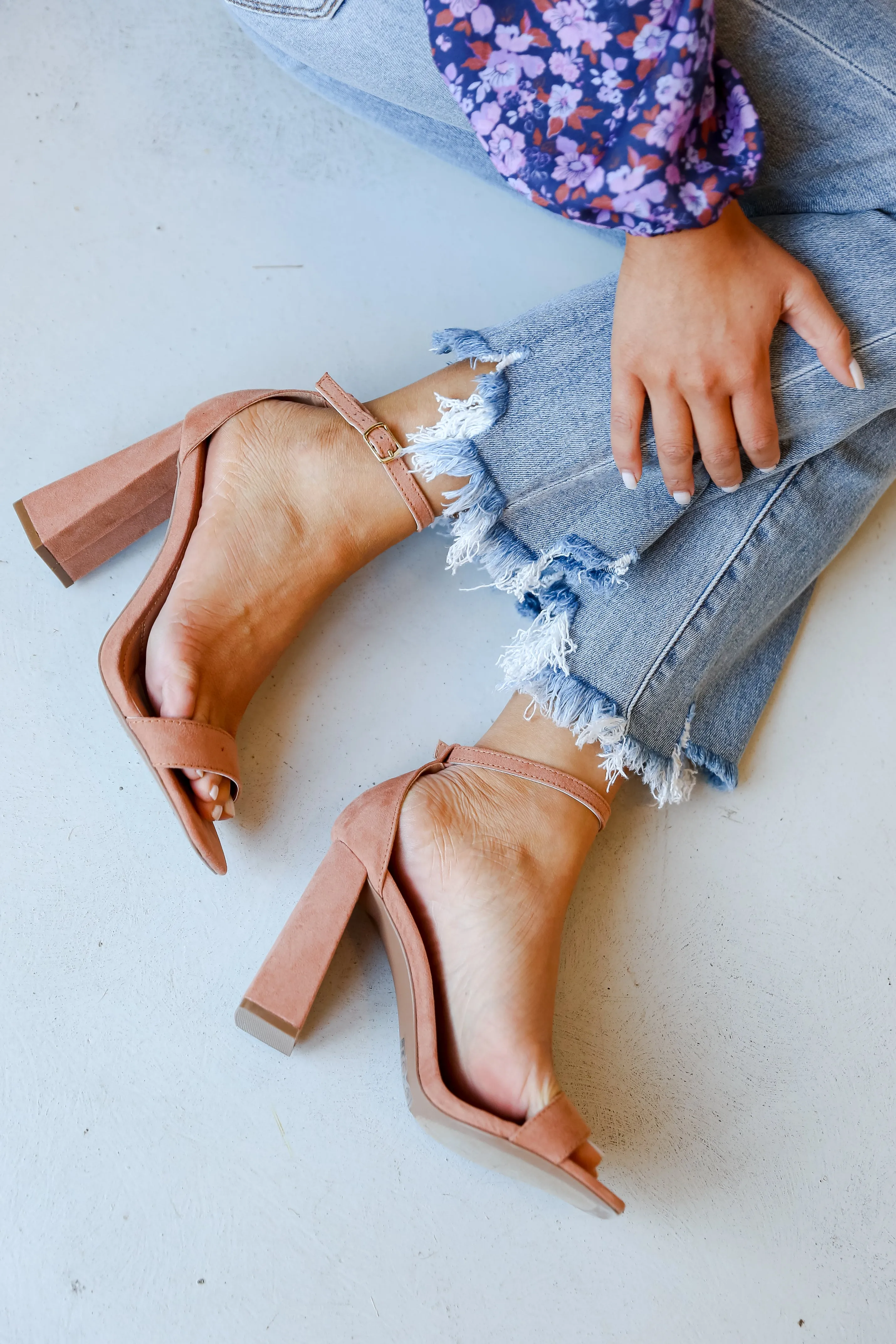 FINAL SALE - Looking Ahead Nude Ankle Strap Heels - DU DEAL