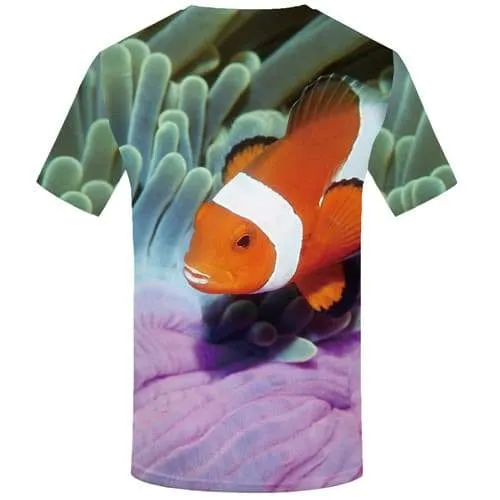 Fish T shirts Men Colorful Tshirts Cool Animal T shirts Funny Tropical Tshirts Casual Graffiti T-shirts 3d Short Sleeve T shirts