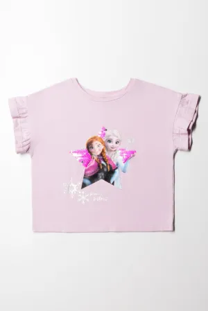 Frozen 3D Frill Top Pink