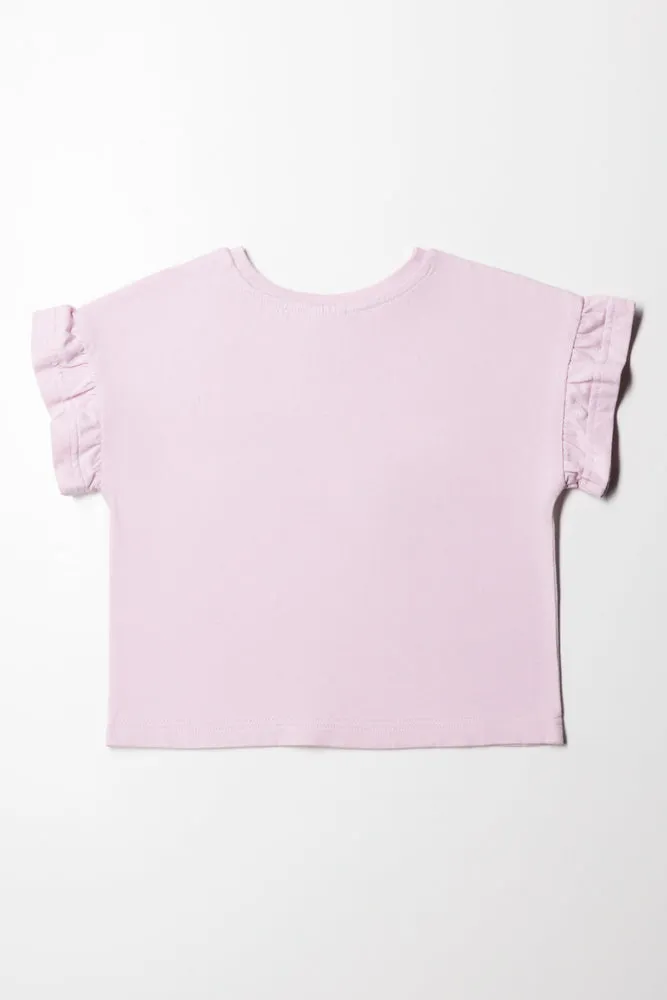 Frozen 3D Frill Top Pink