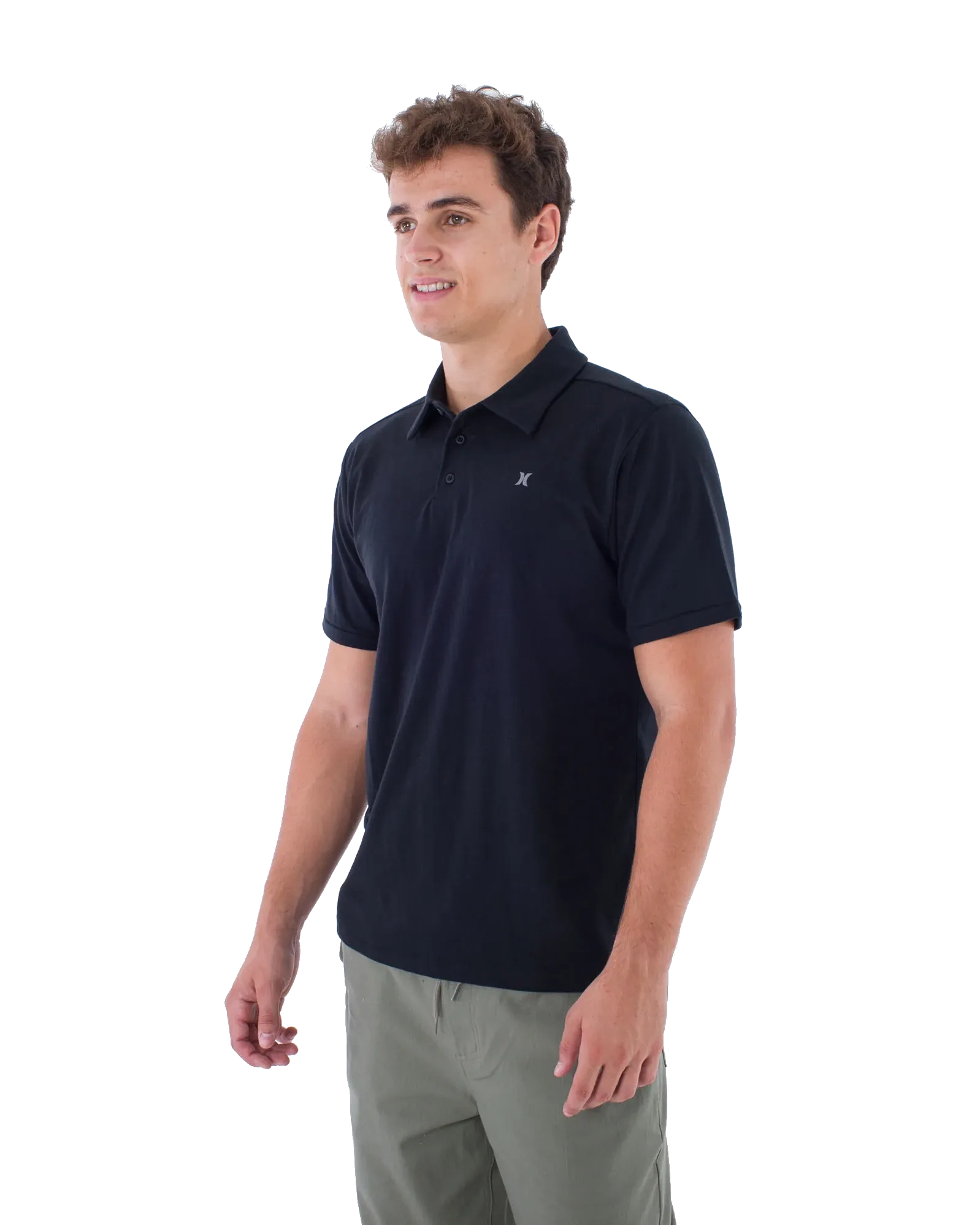 H2O-Dri Ace Slub Polo Shirt in Black