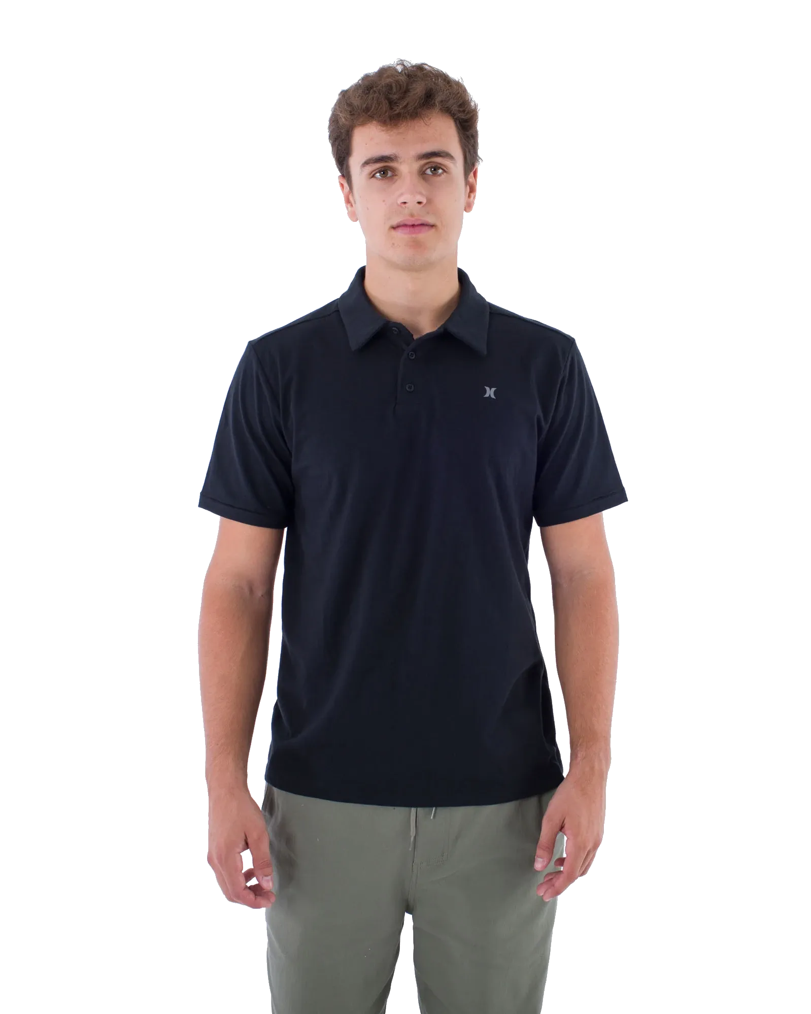 H2O-Dri Ace Slub Polo Shirt in Black