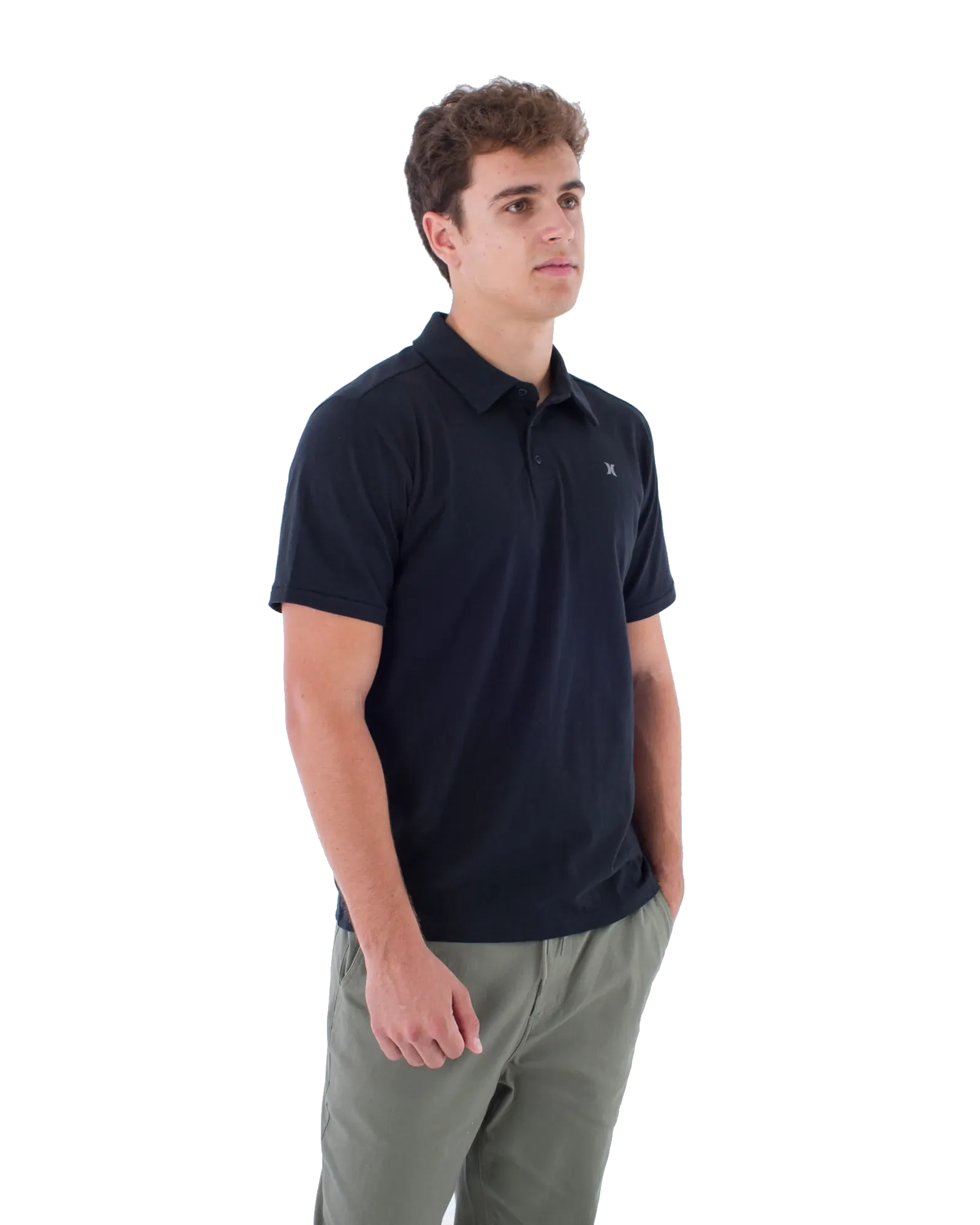 H2O-Dri Ace Slub Polo Shirt in Black