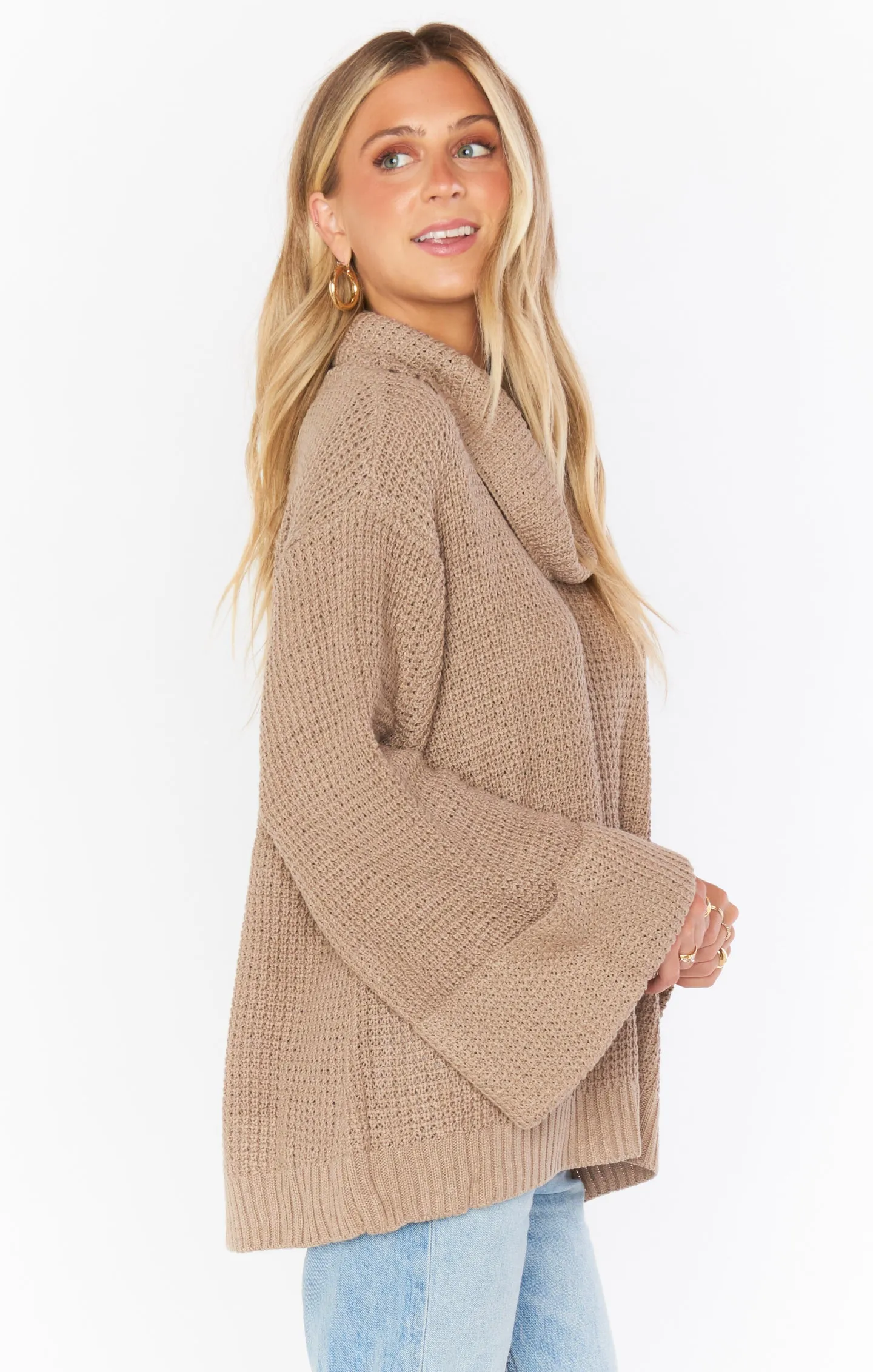 Hicks Sweater ~ Taupe Waffle Knit