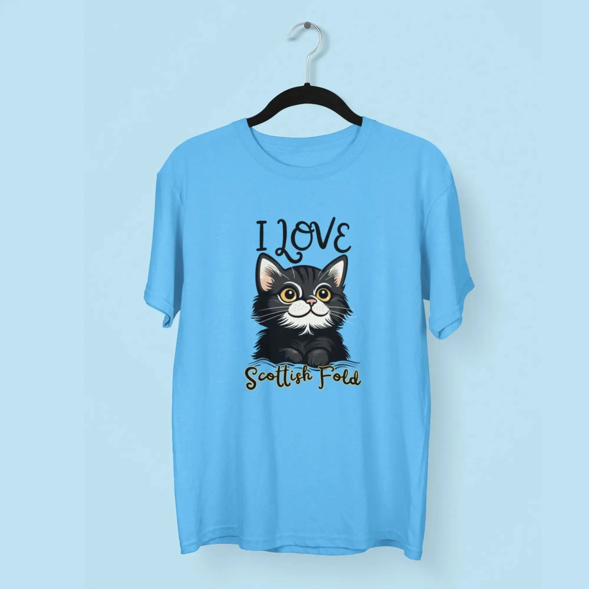 I Love Scottish Fold Round Neck Half Sleeve Classic T-Shirt