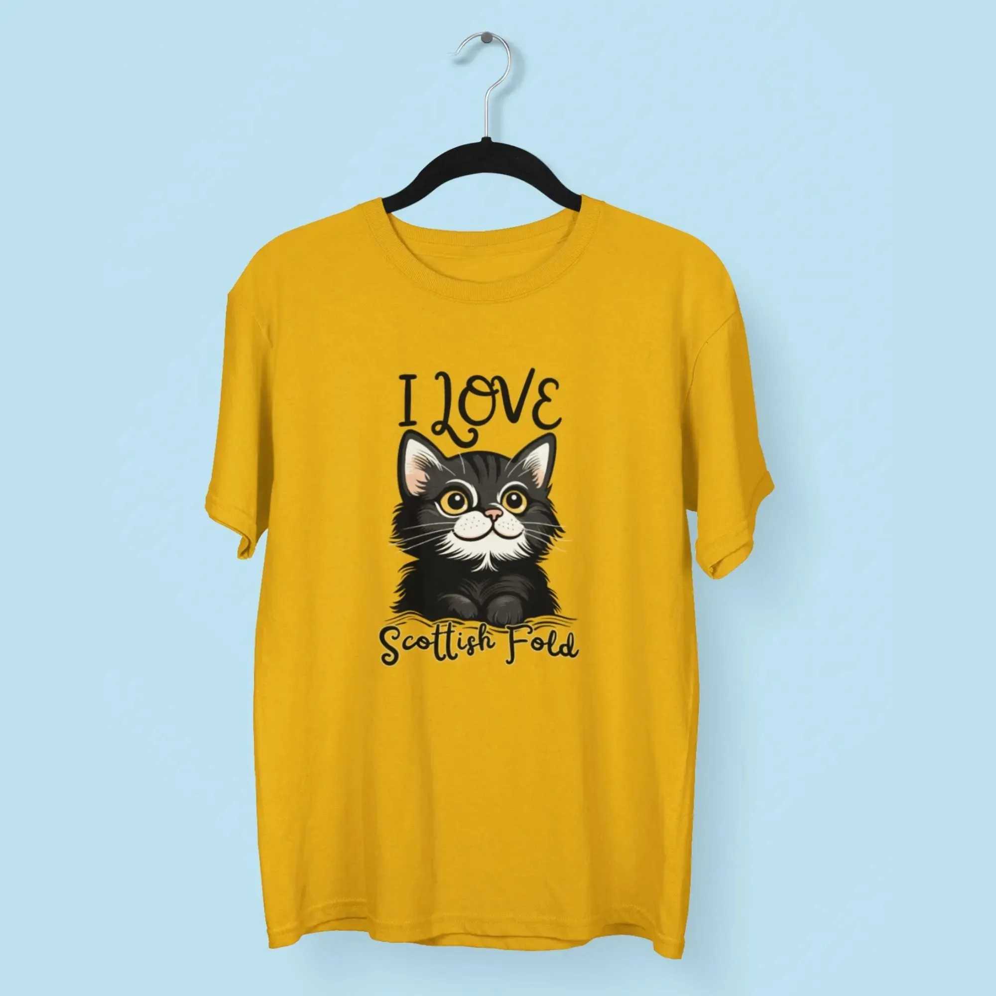 I Love Scottish Fold Round Neck Half Sleeve Classic T-Shirt