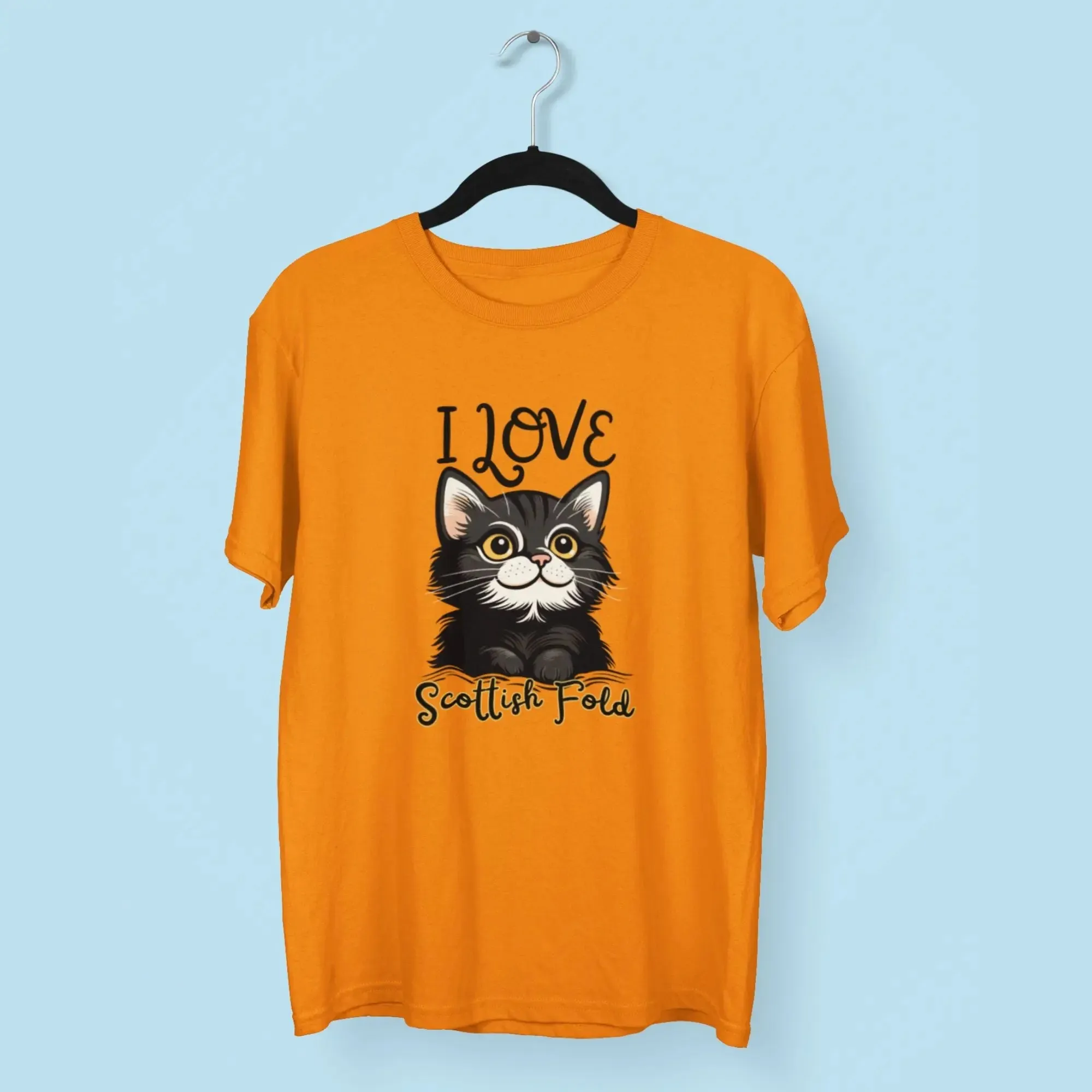 I Love Scottish Fold Round Neck Half Sleeve Classic T-Shirt