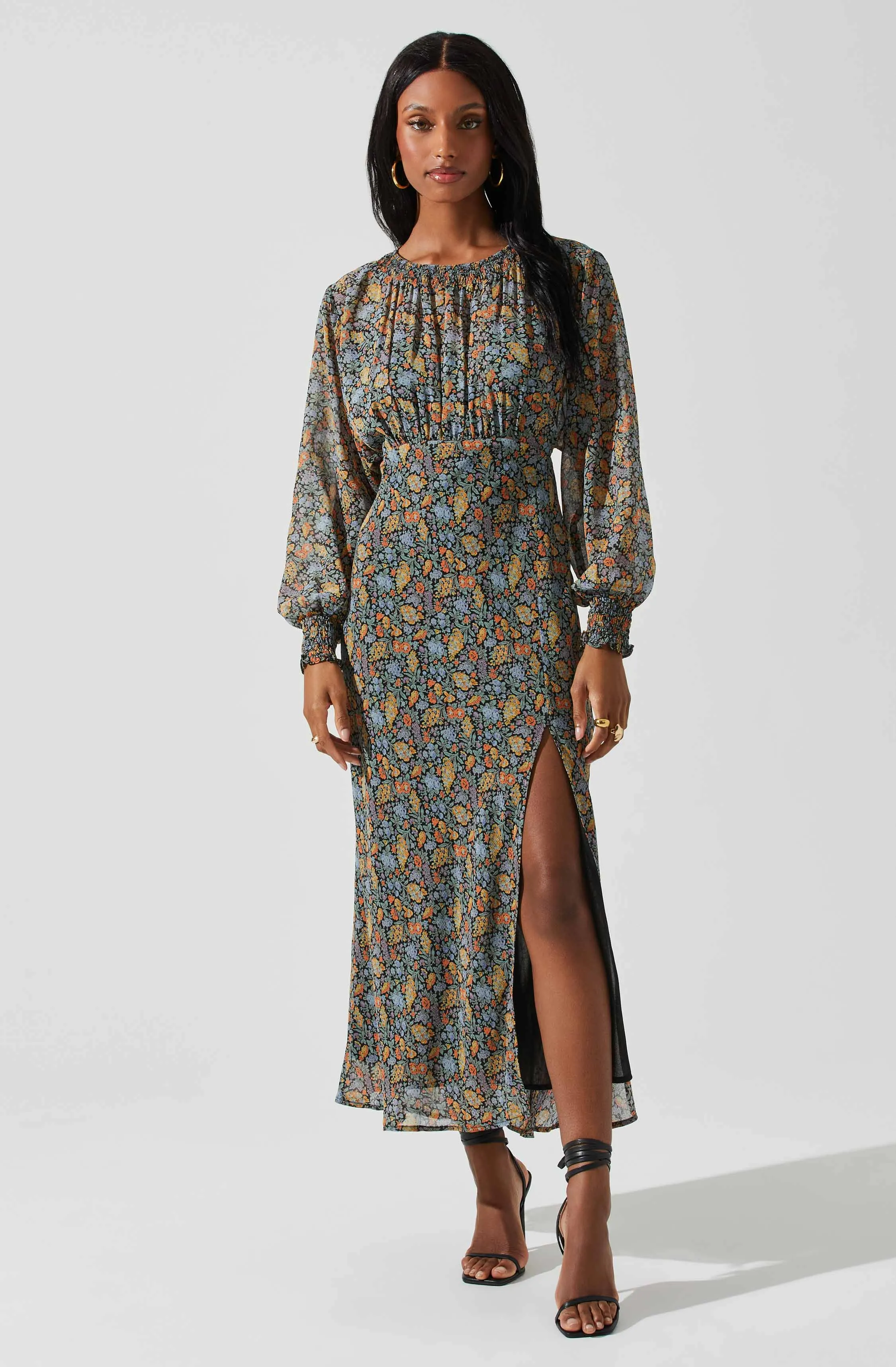 Jenna Dolman Sleeve Floral Maxi Dress