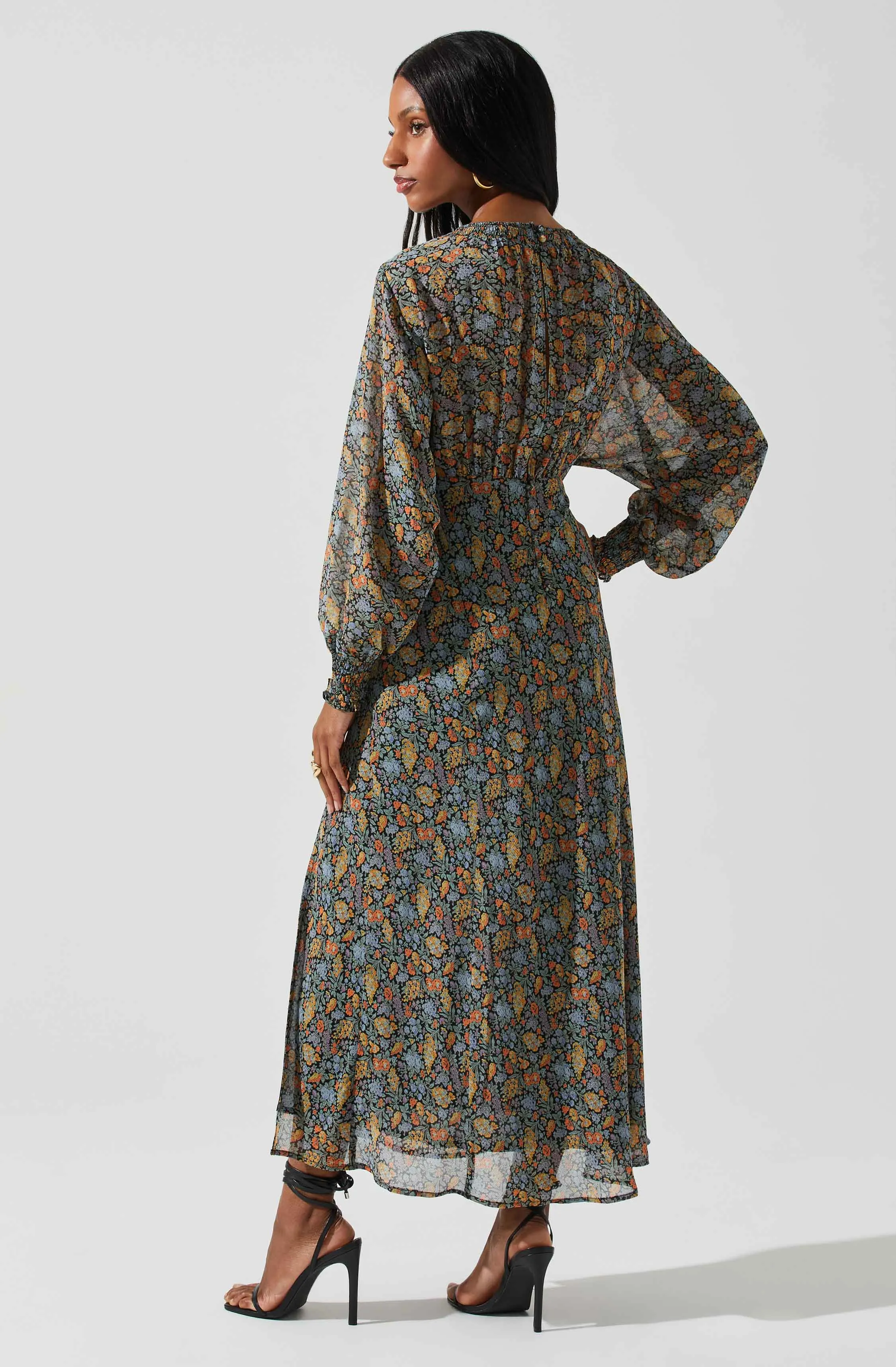 Jenna Dolman Sleeve Floral Maxi Dress