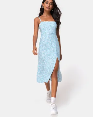 Kaoya Midi Dress in Ditsy Rose Blue