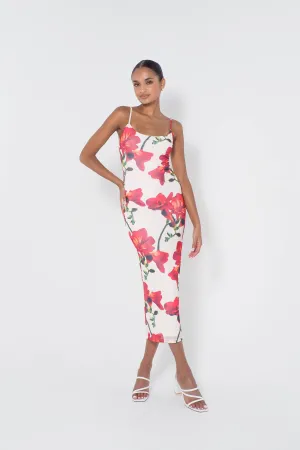 Kingsley Floral Midi Dress - White