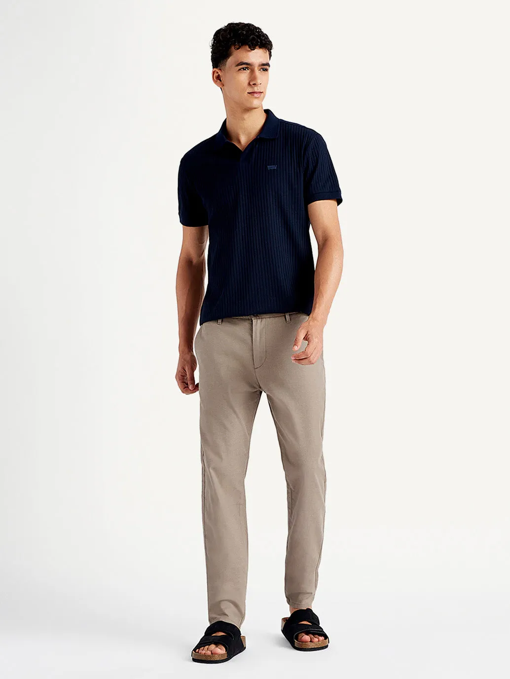 Men's Light Brown Tapered Trousers