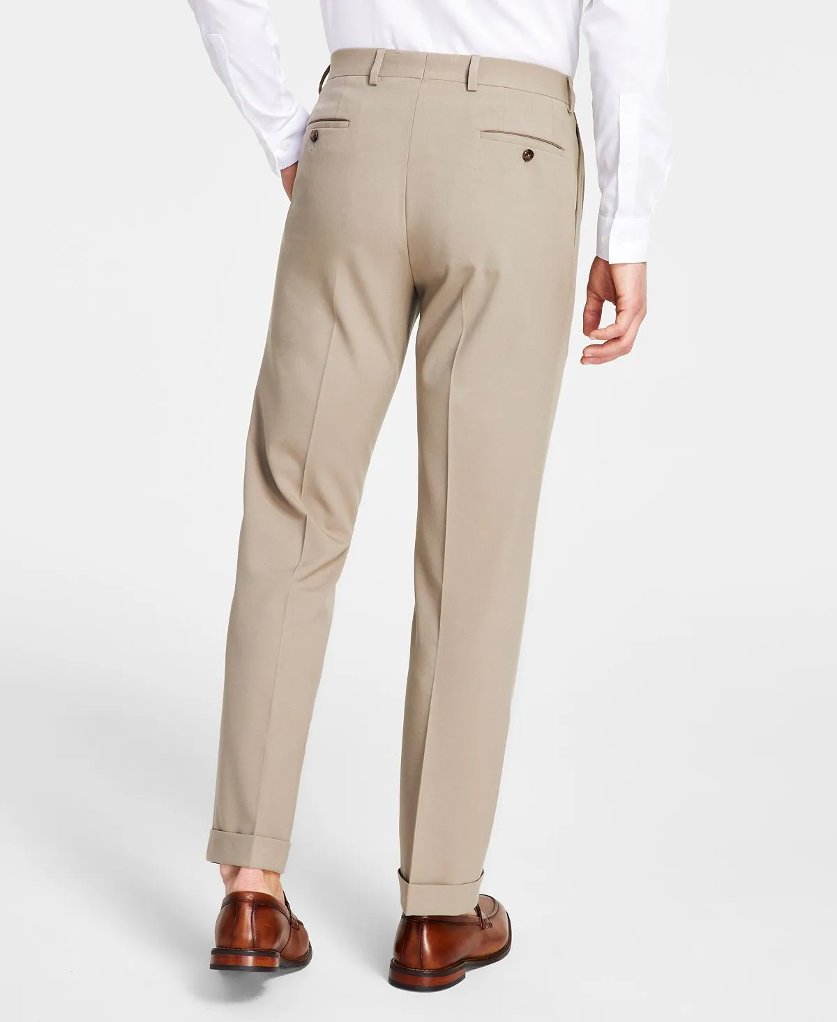 Michael Kors Men's Plain Pleated Regular Fit Pants