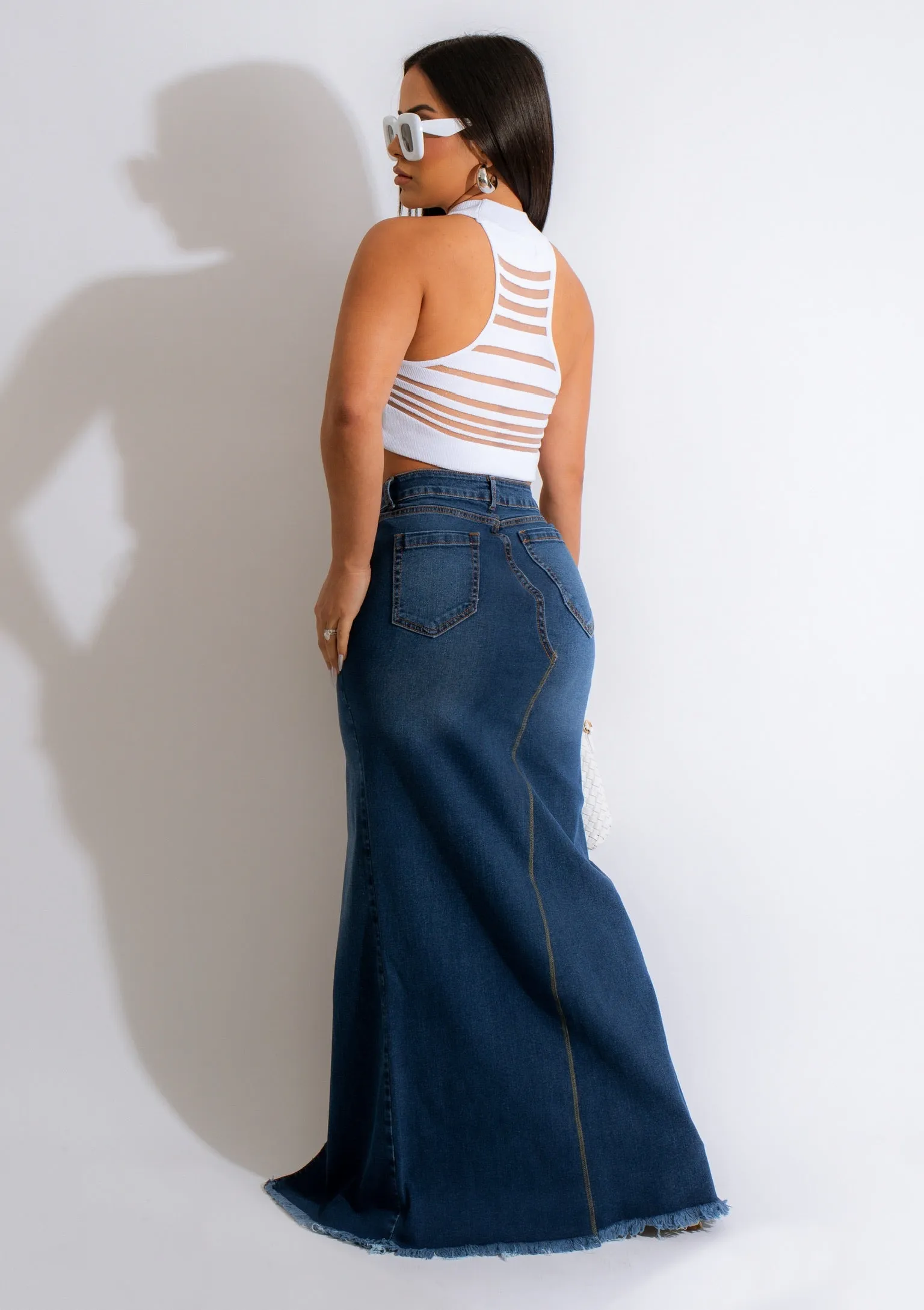 Midnight Rain Denim Skirt