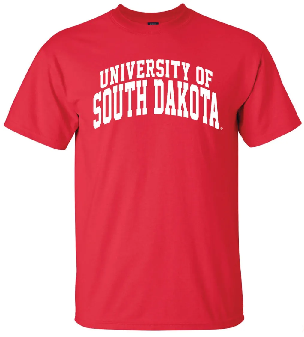 MV Unisex Yote Life Red Tee with White University of South Dakota