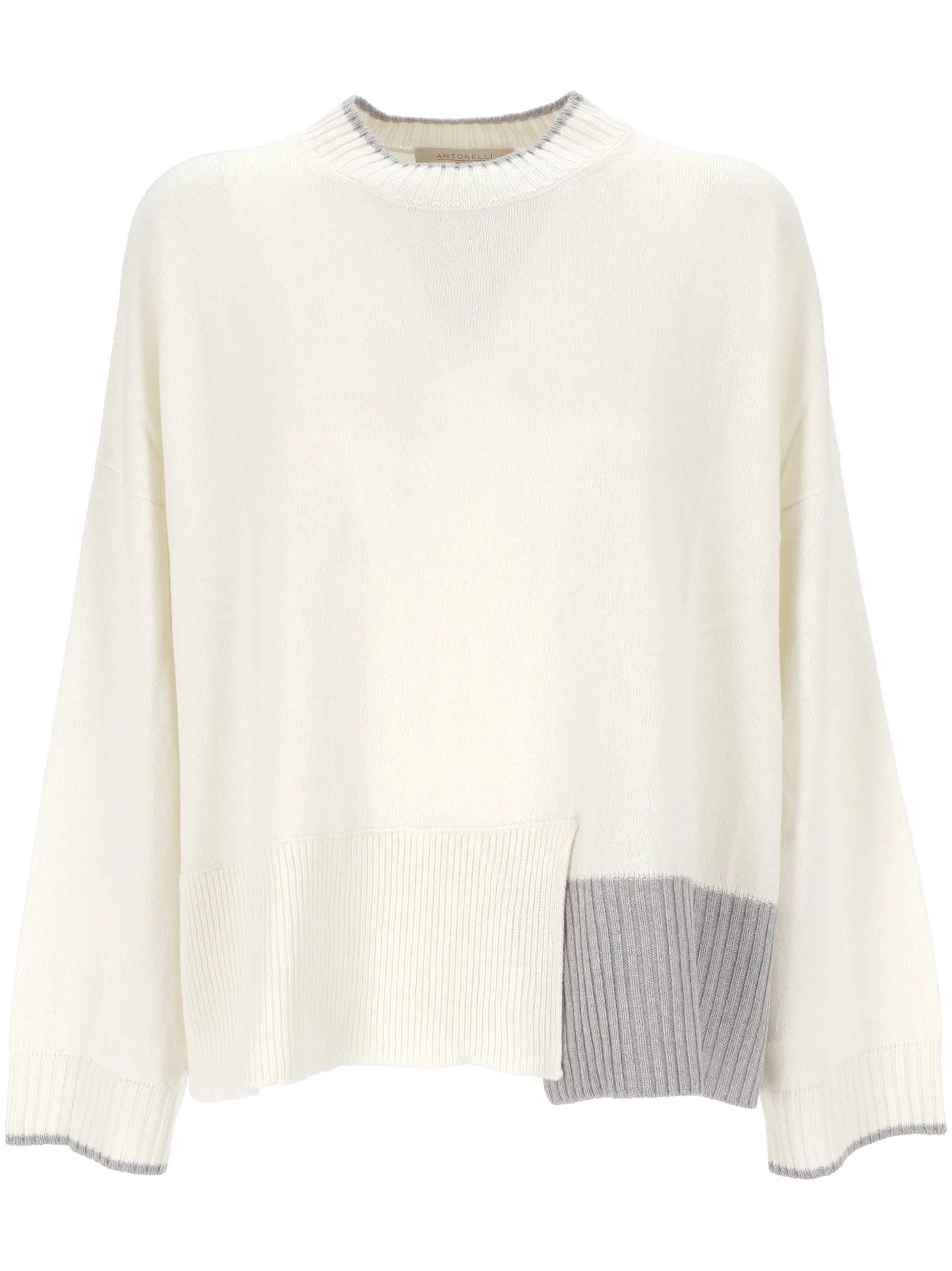 Plunging Neckline Asymmetrical Knitwear